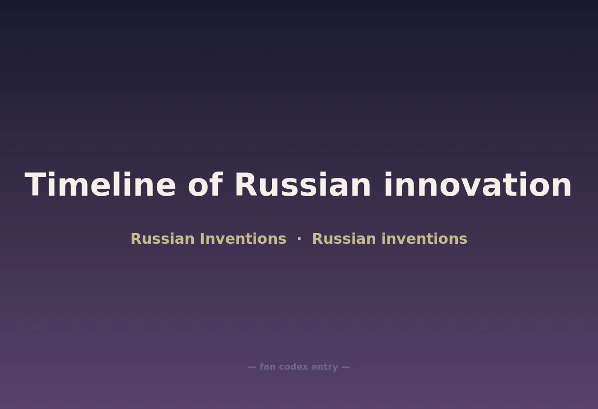 Timeline of Russian innovation